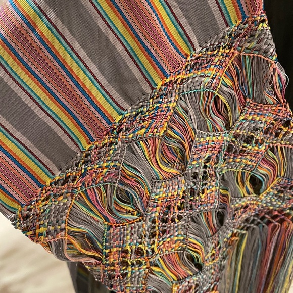 Mexican Shawl, Mexican Pashmina, Striped Shawl, Handcrafted Shawl, Rebozo - Picture 11 of 16